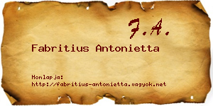 Fabritius Antonietta névjegykártya