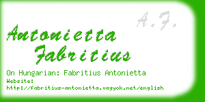antonietta fabritius business card